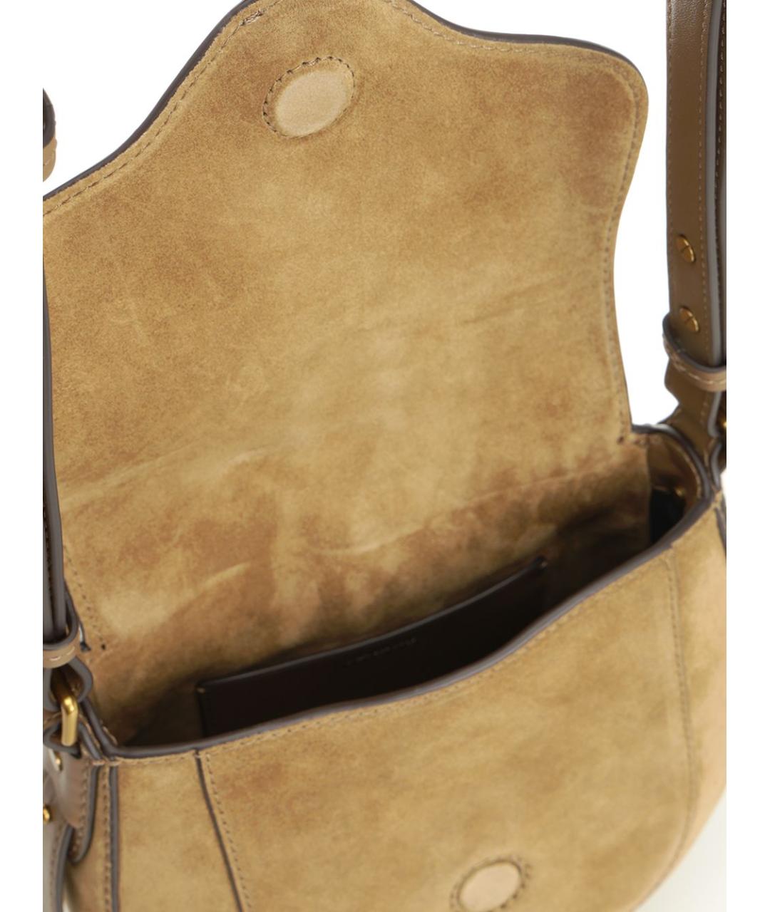 ISABEL MARANT Бежевая замшевая сумка через плечо, фото 4