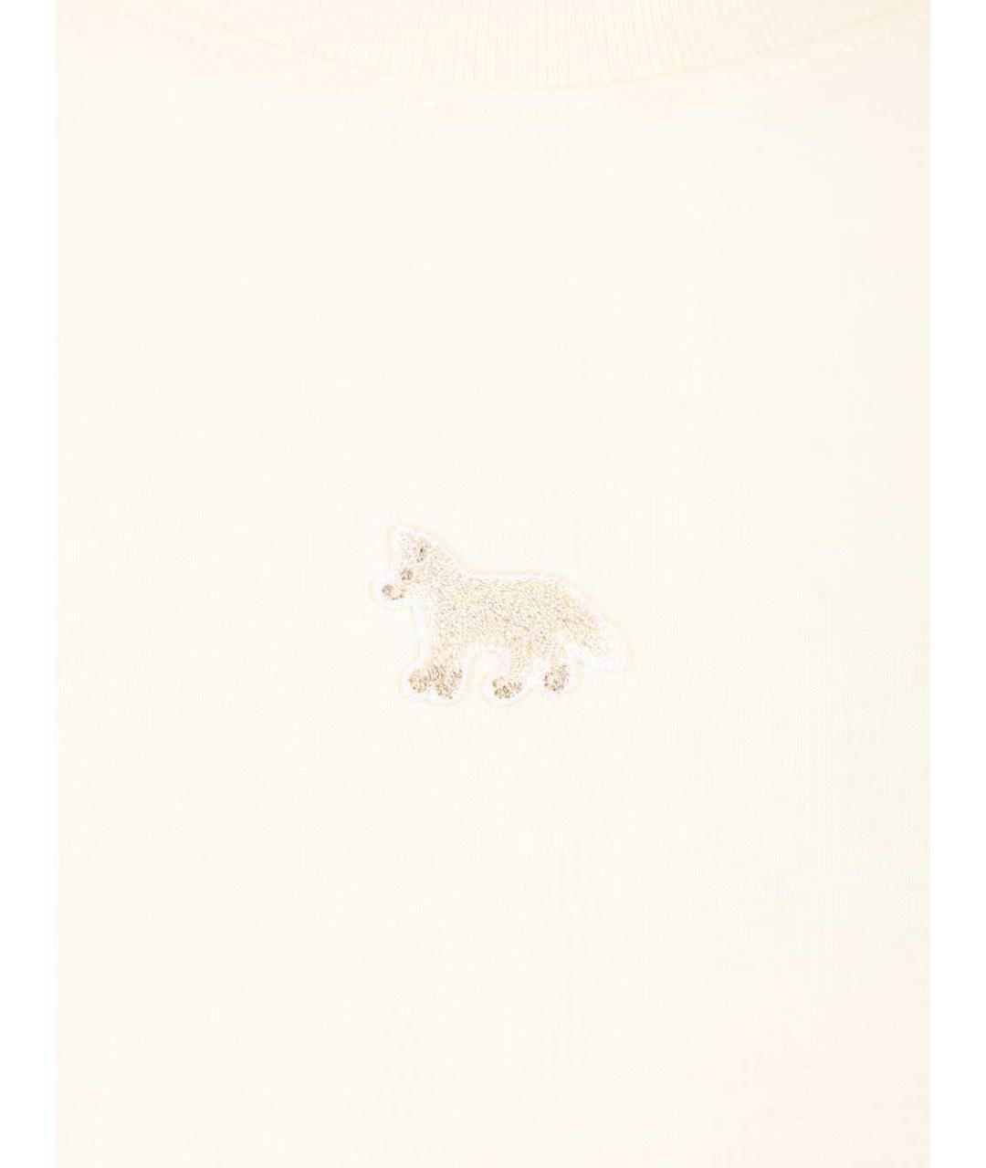 MAISON KITSUNE Белая хлопковая футболка, фото 3