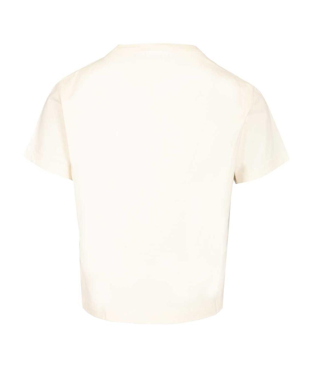 MAISON KITSUNE Белая хлопковая футболка, фото 2