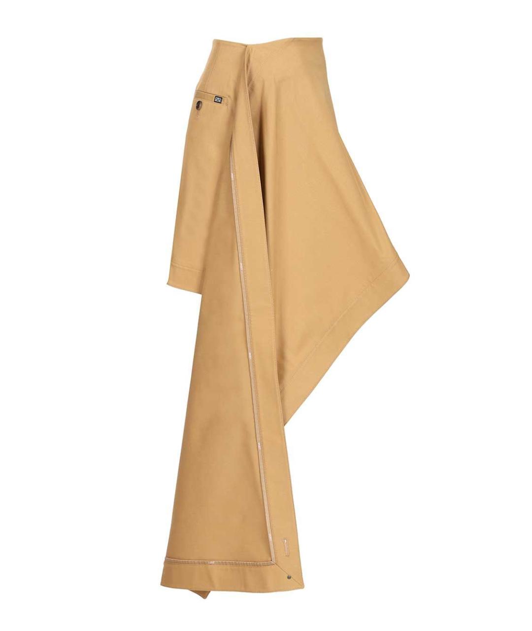 LOEWE Бежевая хлопковая юбка мини, фото 3