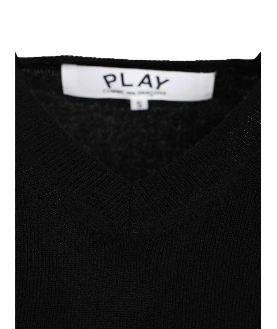 COMME DES GARÇONS PLAY Черный шерстяной джемпер / свитер, фото 5