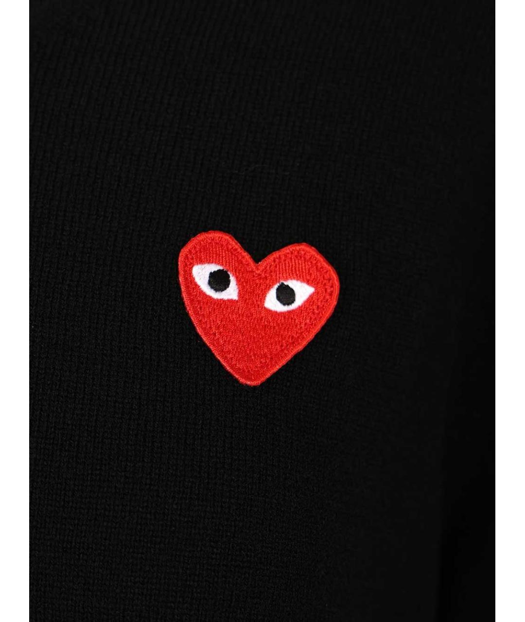 COMME DES GARÇONS PLAY Черный шерстяной джемпер / свитер, фото 4