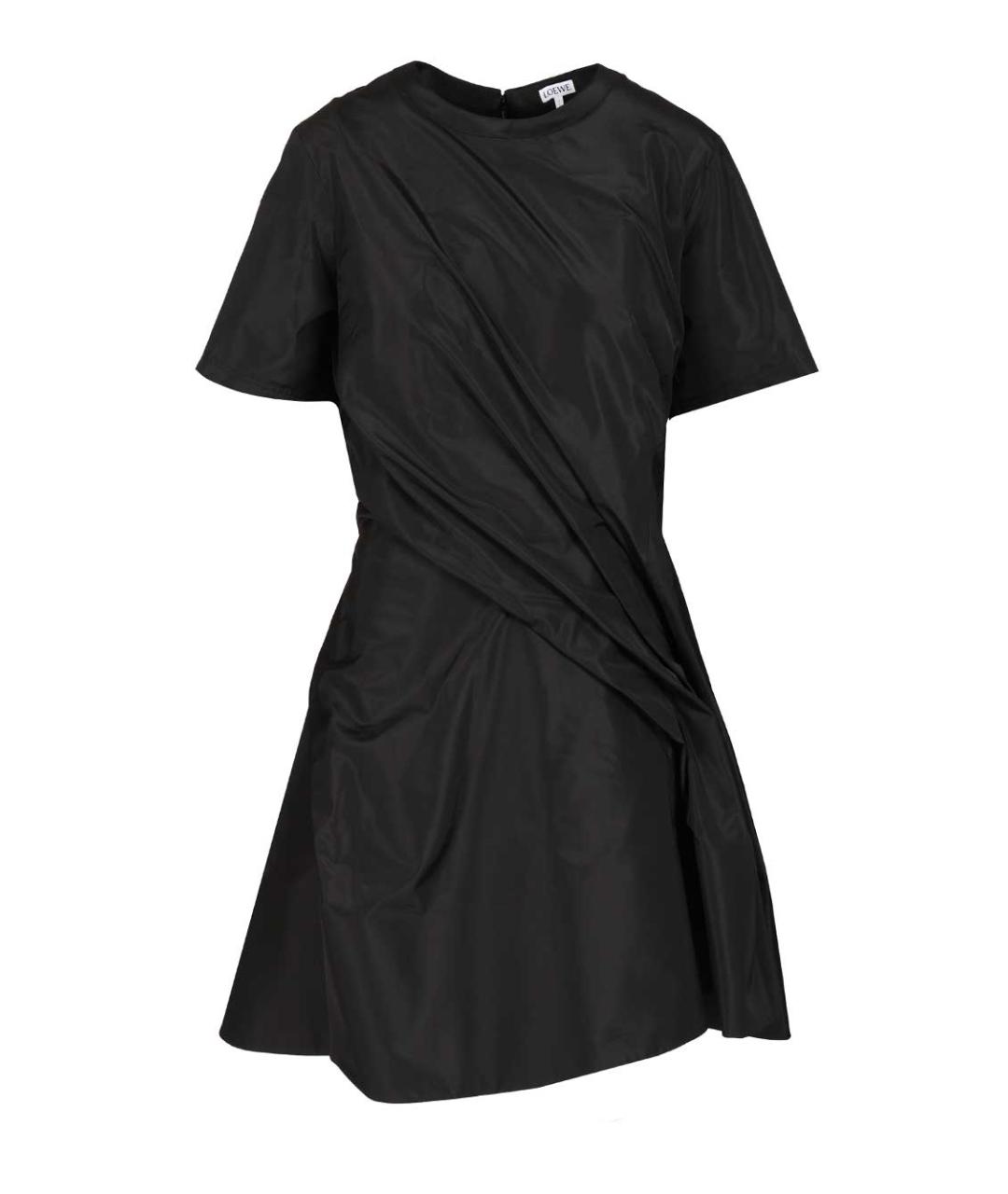 LOEWE Черное шелковое повседневное платье, фото 1