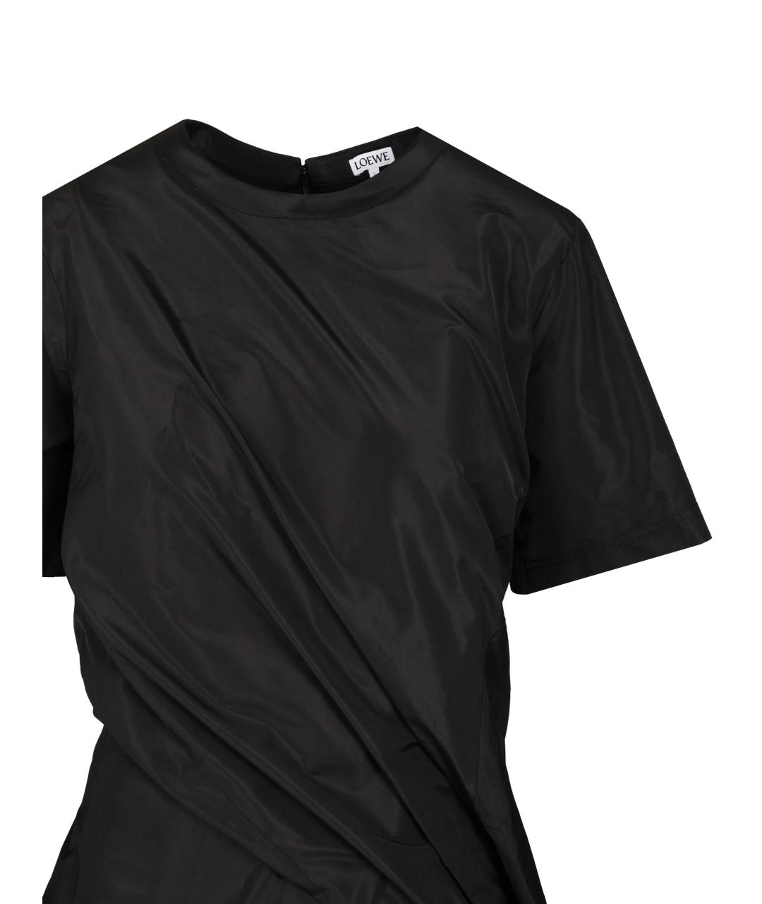 LOEWE Черное шелковое повседневное платье, фото 4