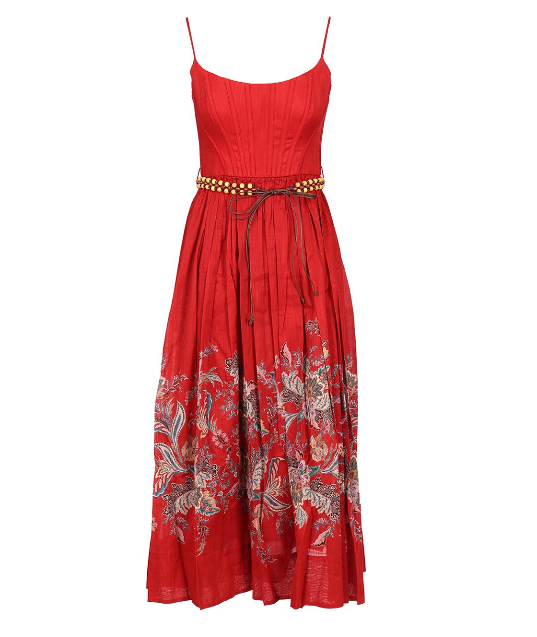 ZIMMERMANN Красное хлопковое коктейльное платье, фото 1
