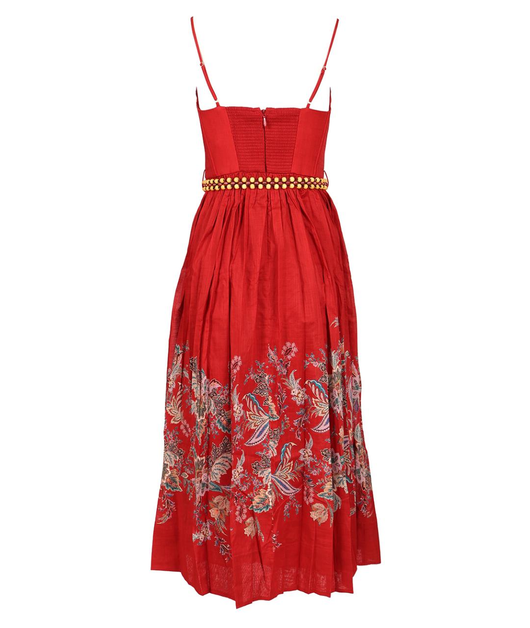 ZIMMERMANN Красное хлопковое коктейльное платье, фото 2