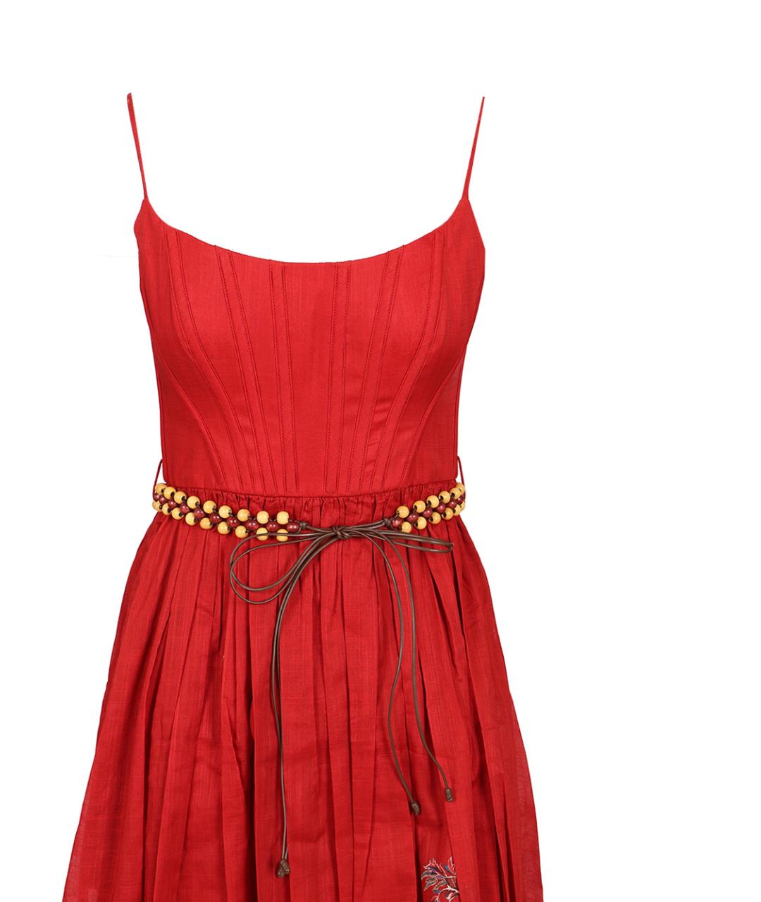 ZIMMERMANN Красное хлопковое коктейльное платье, фото 4