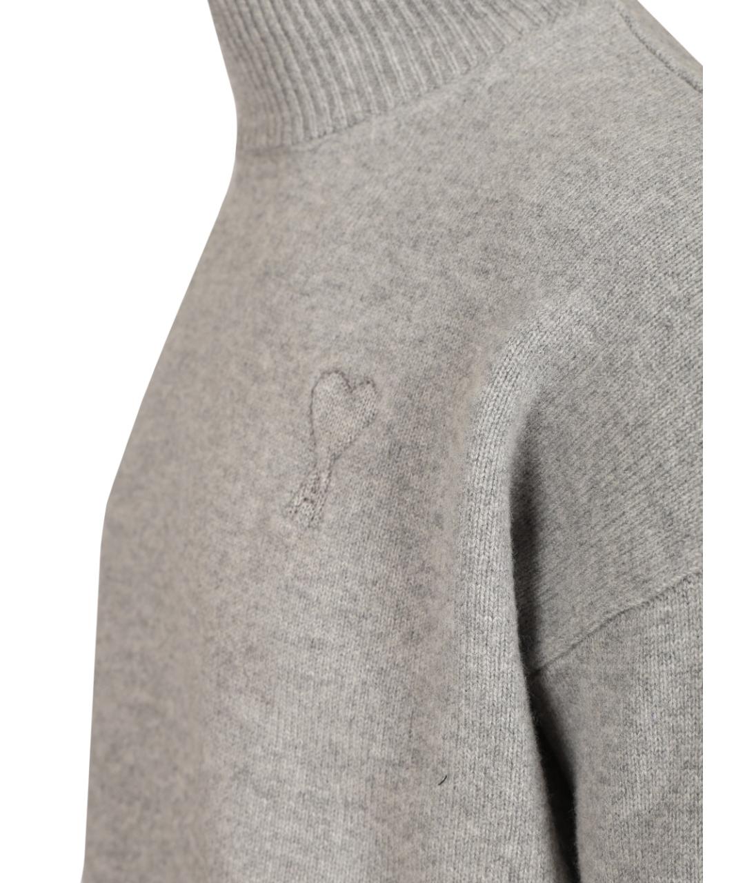 Ami Paris Серый шерстяной джемпер / свитер, фото 3