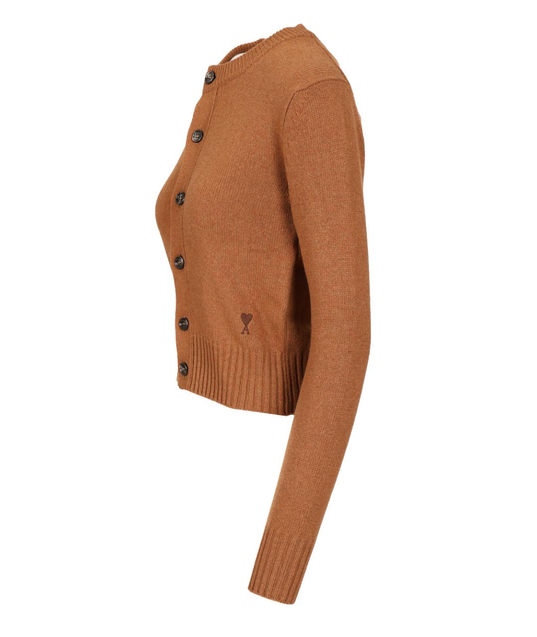 Ami Paris Коричневый шерстяной кардиган, фото 3