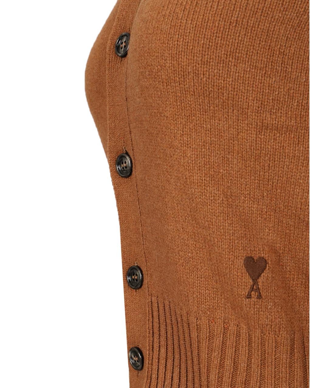 Ami Paris Коричневый шерстяной кардиган, фото 4