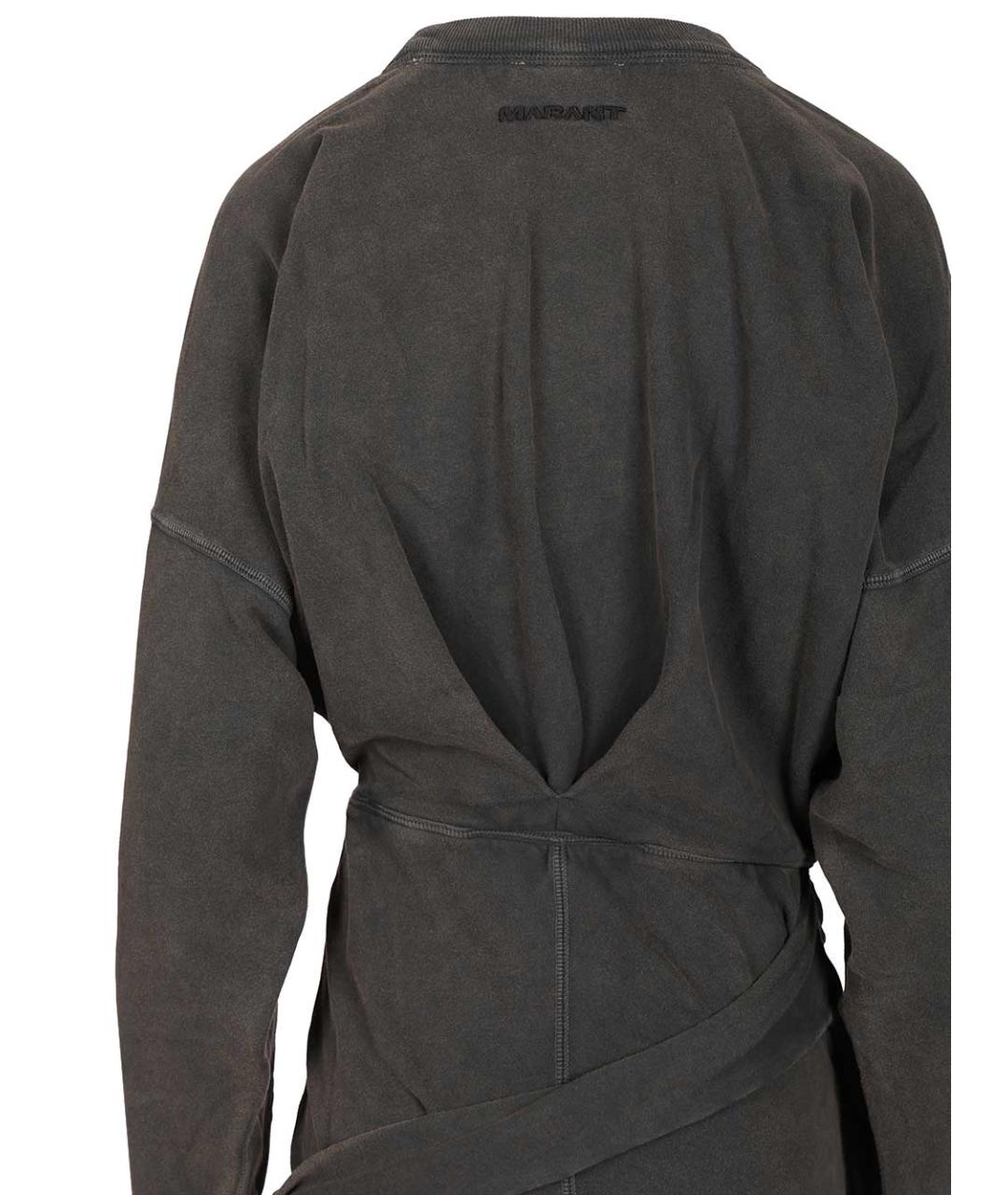 ISABEL MARANT ETOILE Антрацитовое хлопковое повседневное платье, фото 5