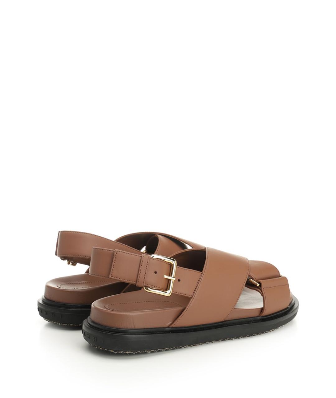 MARNI Коричневые кожаные сандалии, фото 3