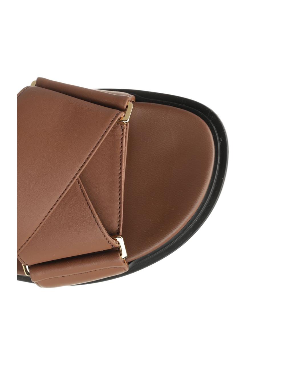 MARNI Коричневые кожаные сандалии, фото 4