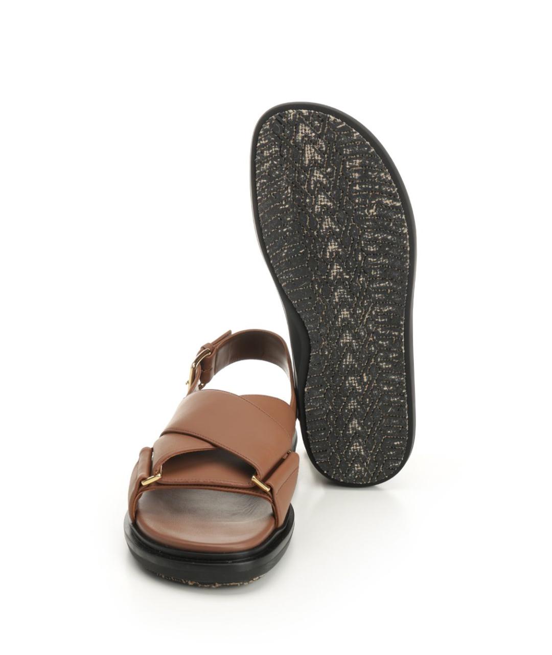 MARNI Коричневые кожаные сандалии, фото 5