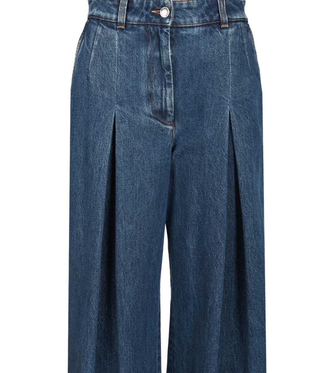 DOLCE&GABBANA Синие хлопковые прямые джинсы, фото 4