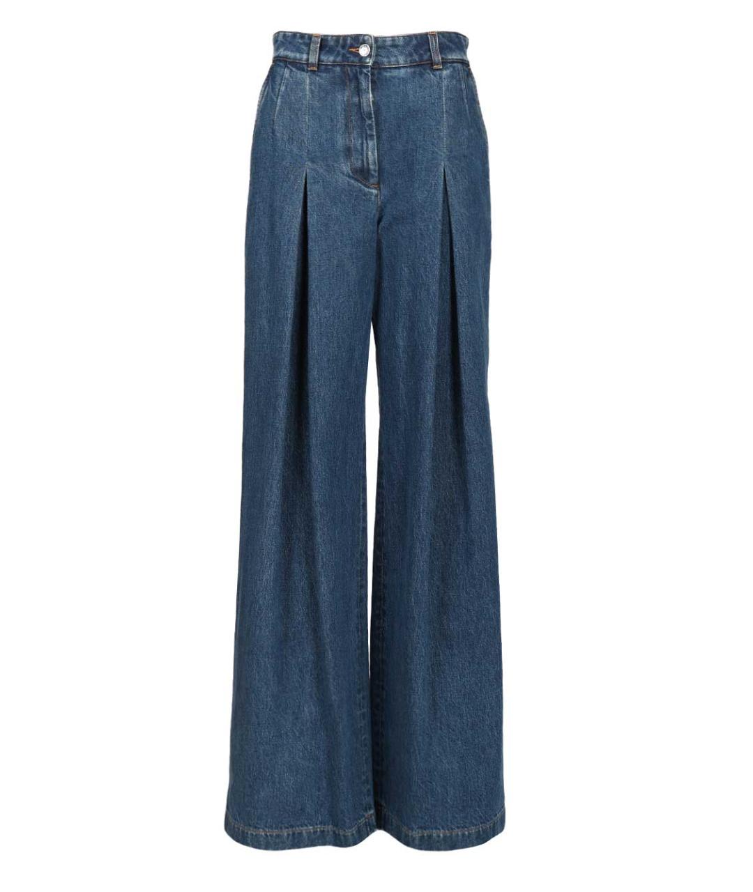 DOLCE&GABBANA Синие хлопковые прямые джинсы, фото 1