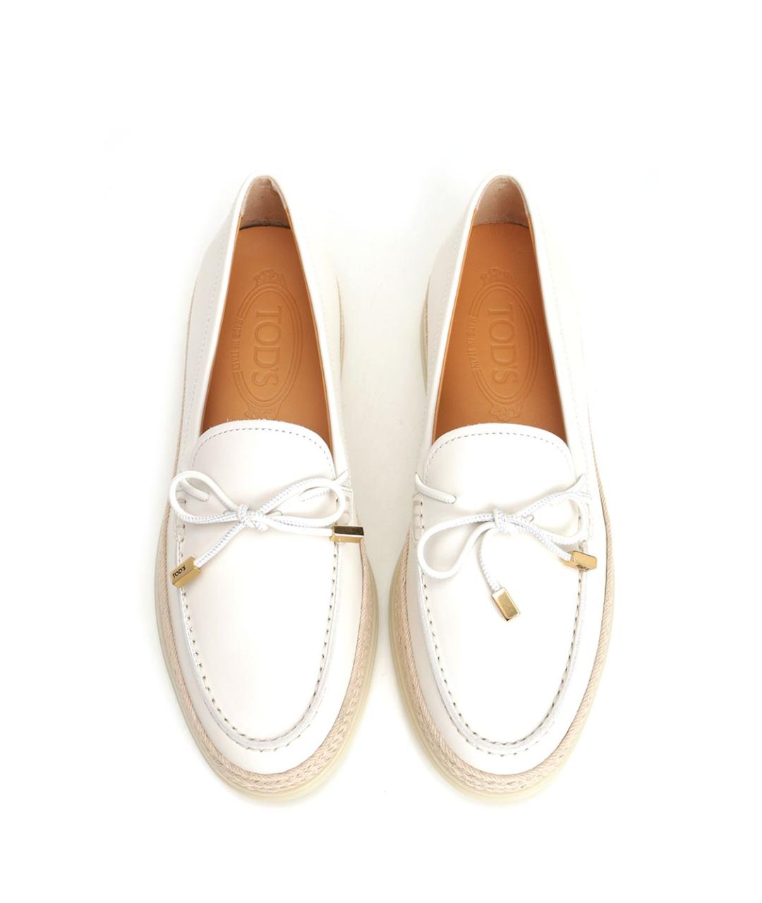 TOD'S Белые кожаные эспадрильи, фото 5