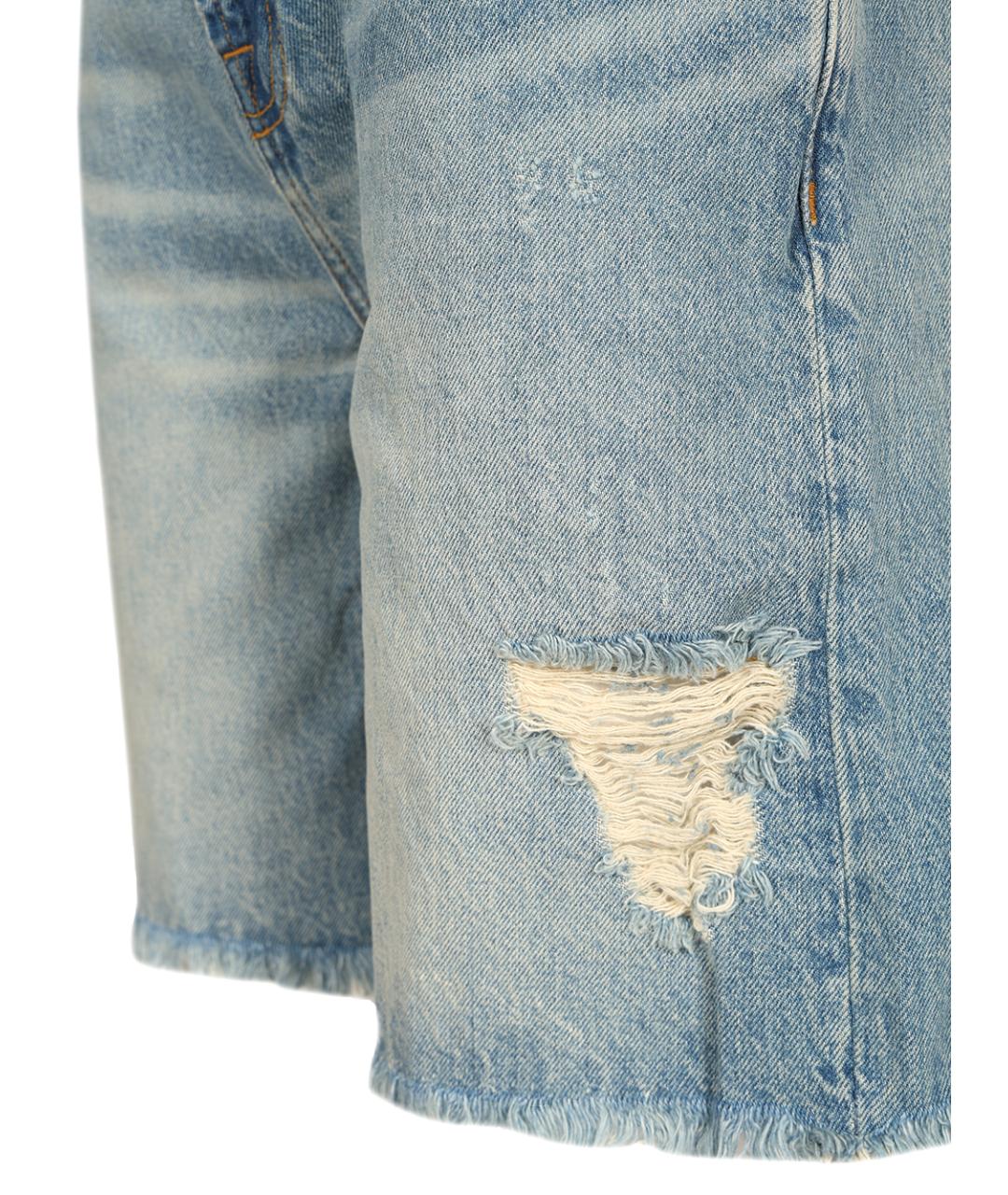 7 FOR ALL MANKIND Голубые хлопковые шорты, фото 3