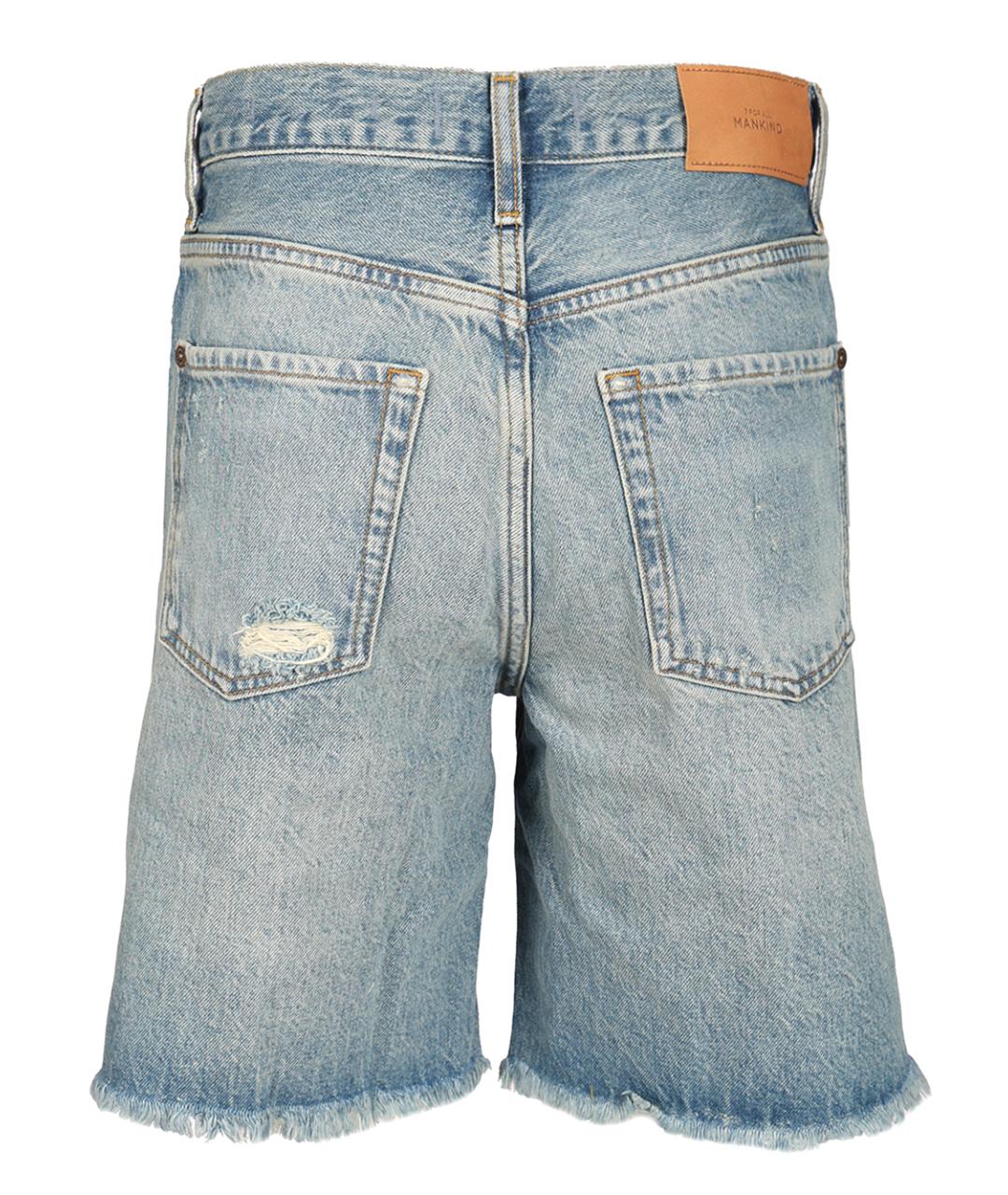 7 FOR ALL MANKIND Голубые хлопковые шорты, фото 2