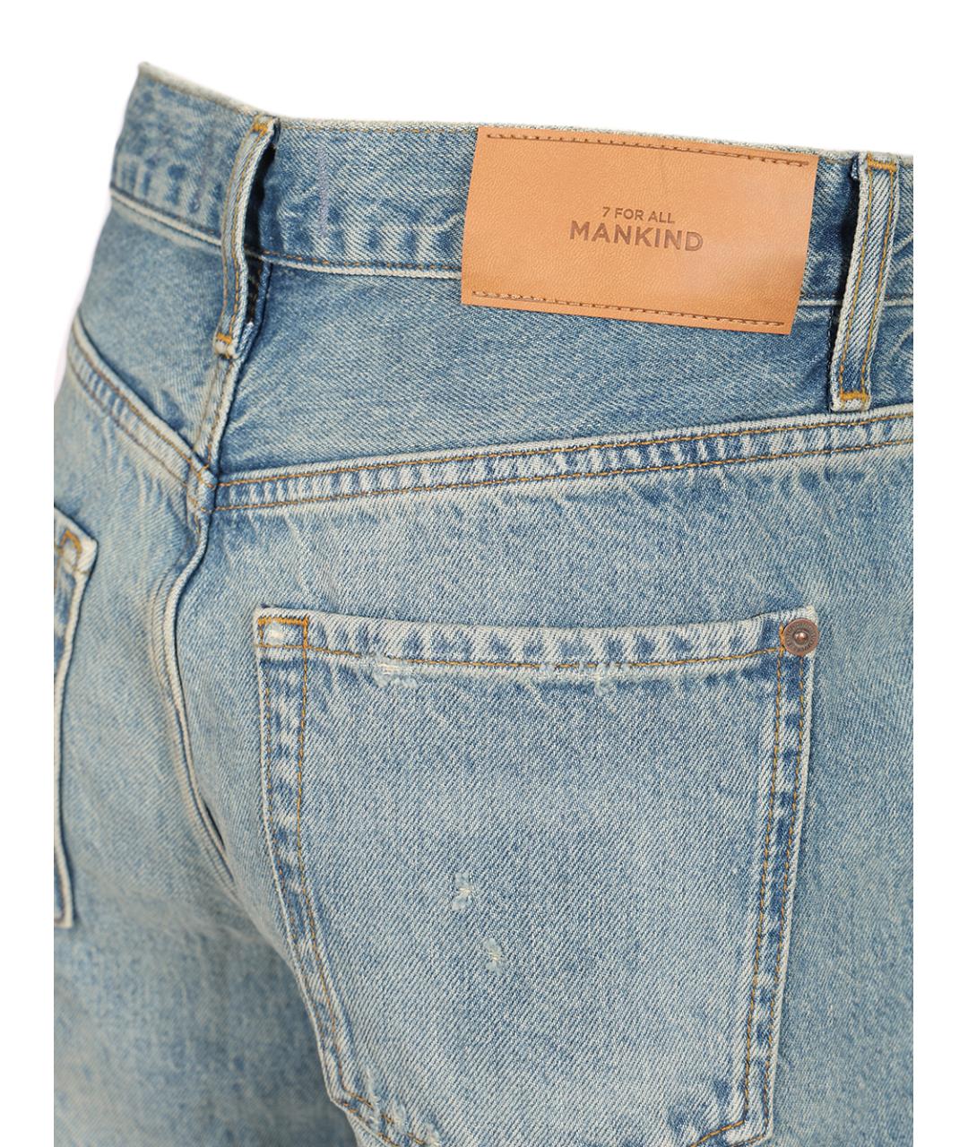 7 FOR ALL MANKIND Голубые хлопковые шорты, фото 4