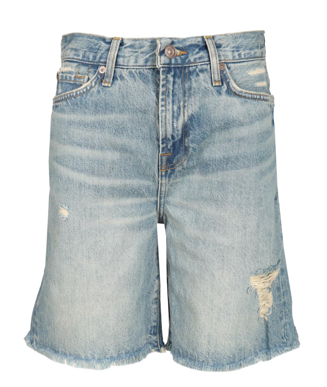 7 FOR ALL MANKIND Голубые хлопковые шорты, фото 1