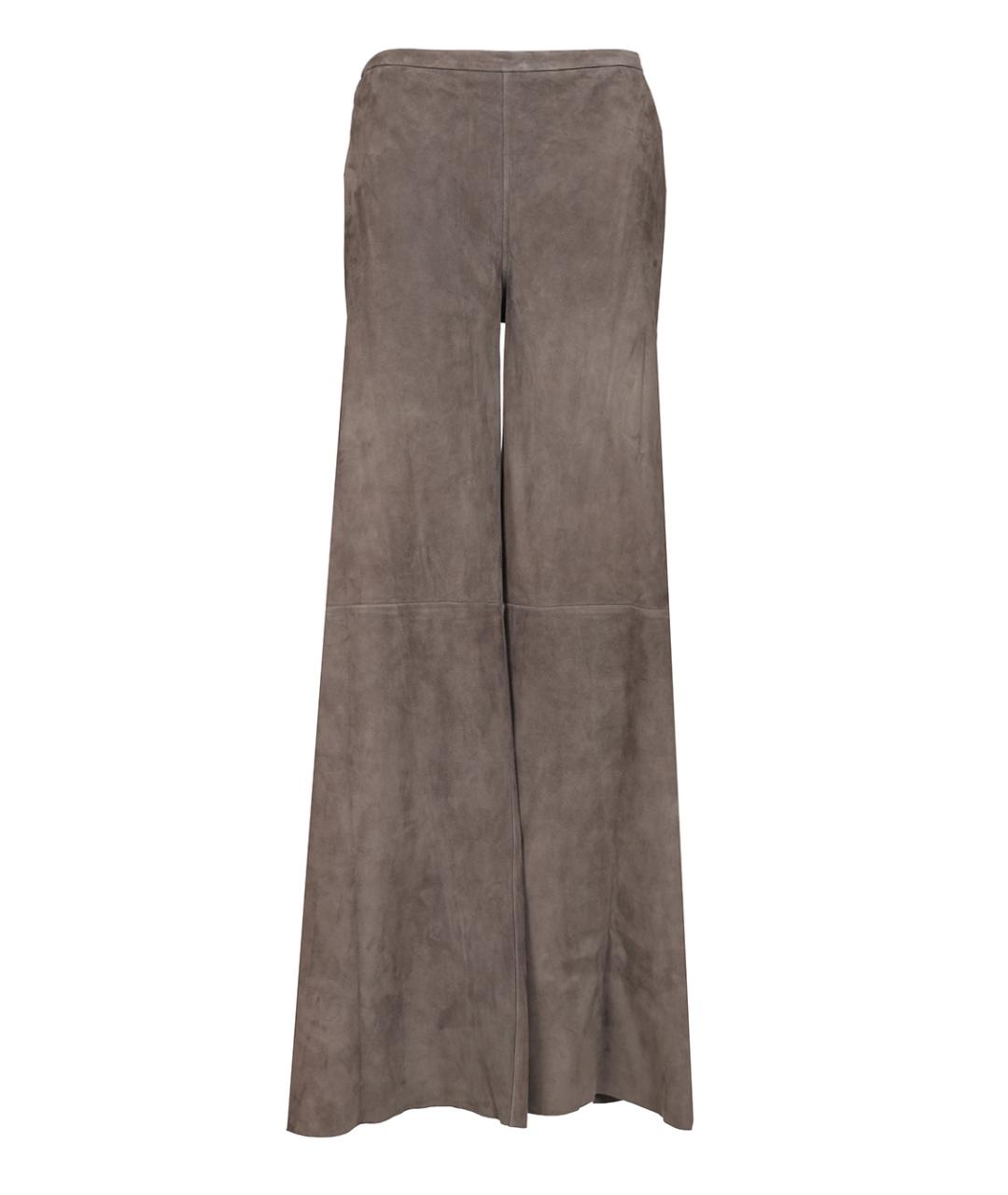 FORTE FORTE Серые замшевые прямые брюки, фото 1