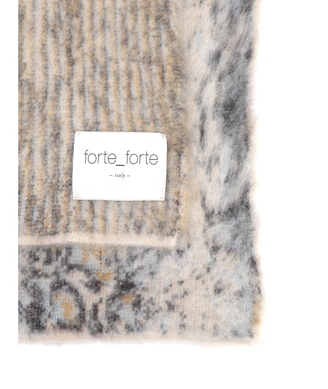 FORTE FORTE Серый шерстяной шарф, фото 2