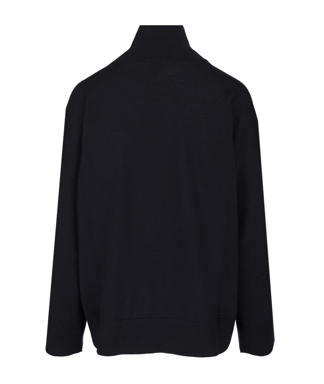 BOTTEGA VENETA Темно-синий шерстяной джемпер / свитер, фото 2