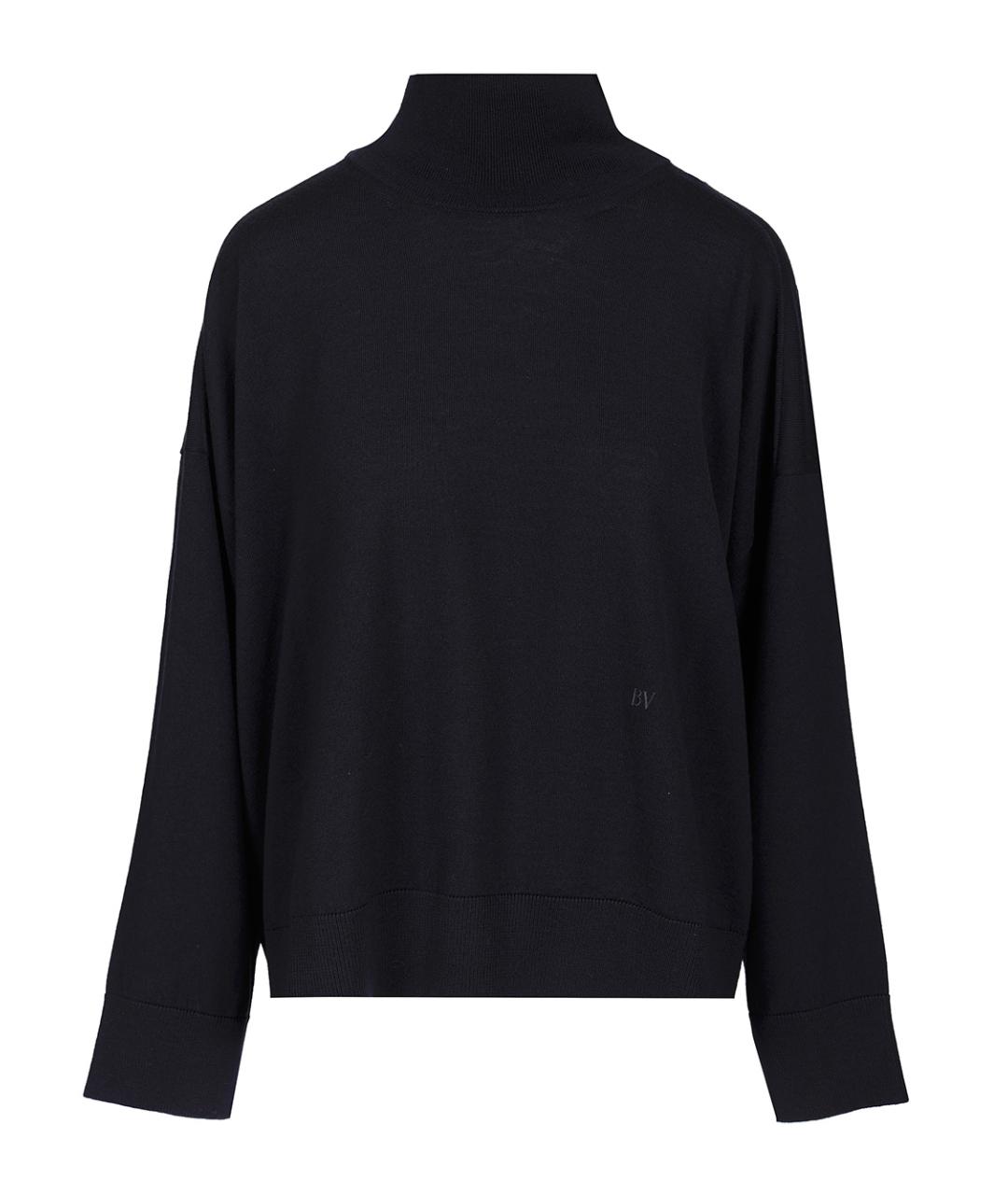 BOTTEGA VENETA Темно-синий шерстяной джемпер / свитер, фото 1