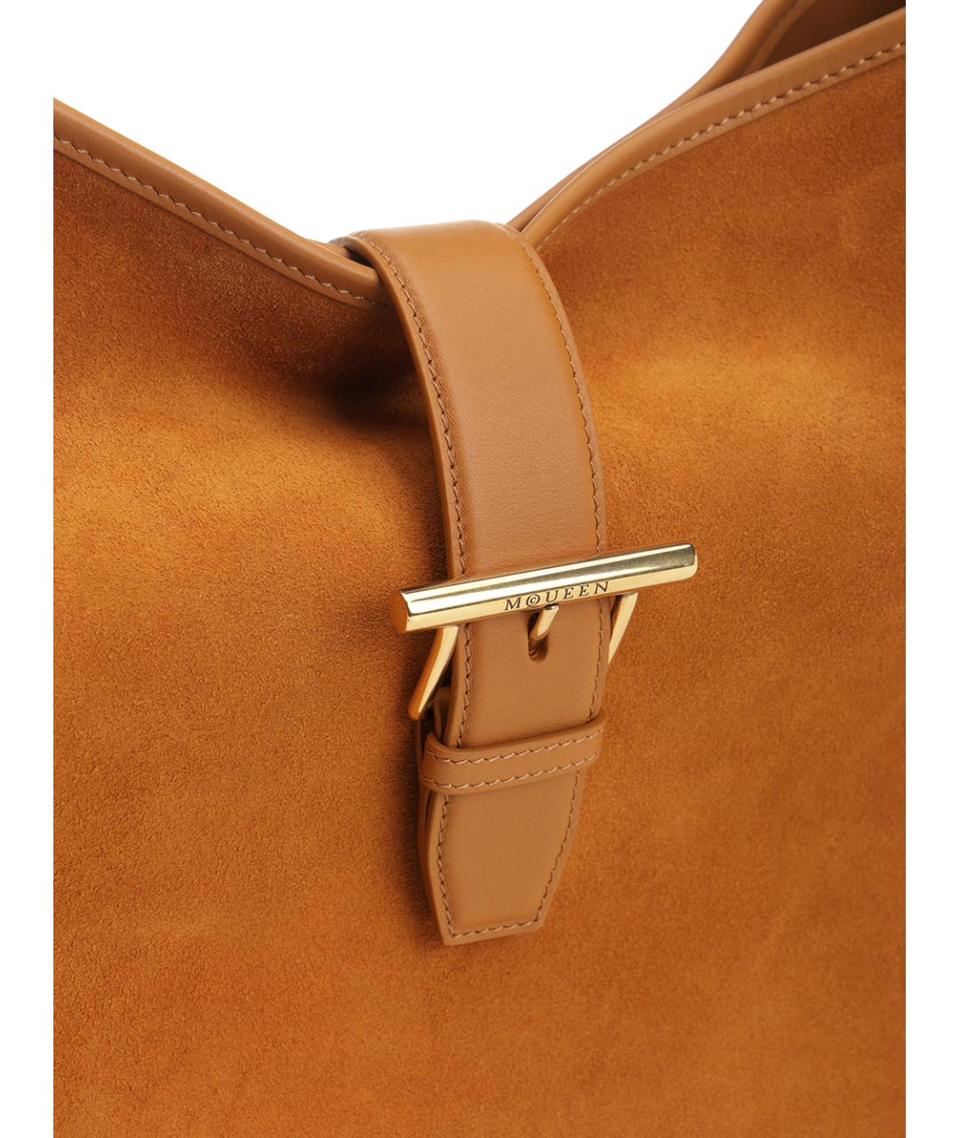 ALEXANDER MCQUEEN Бежевая замшевая сумка через плечо, фото 5