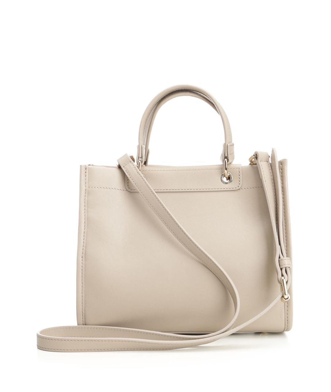 LONGCHAMP Бежевая кожаная сумка с короткими ручками, фото 3