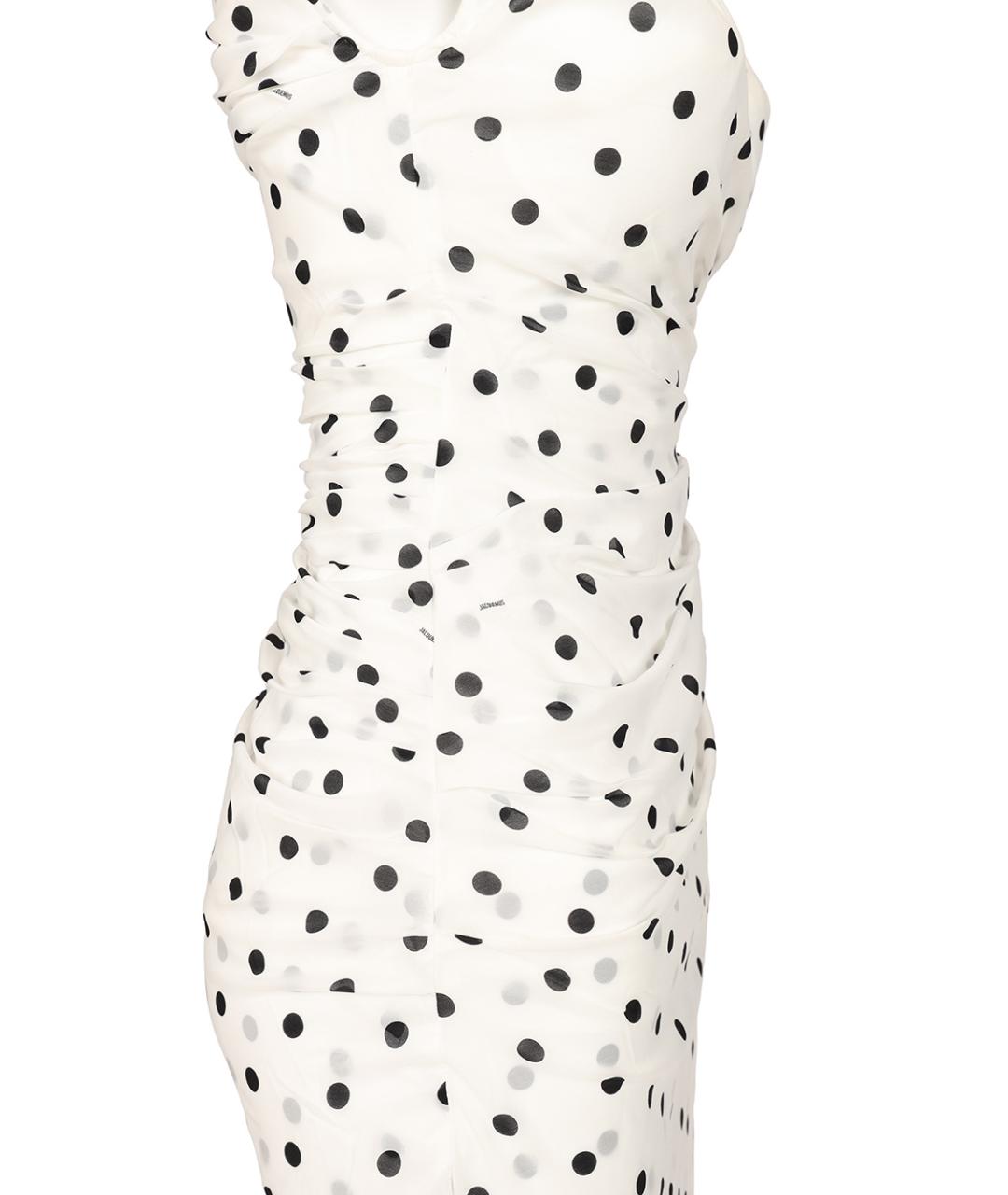 JACQUEMUS Белое коктейльное платье, фото 5