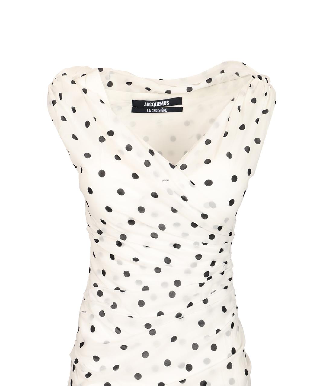 JACQUEMUS Белое коктейльное платье, фото 4