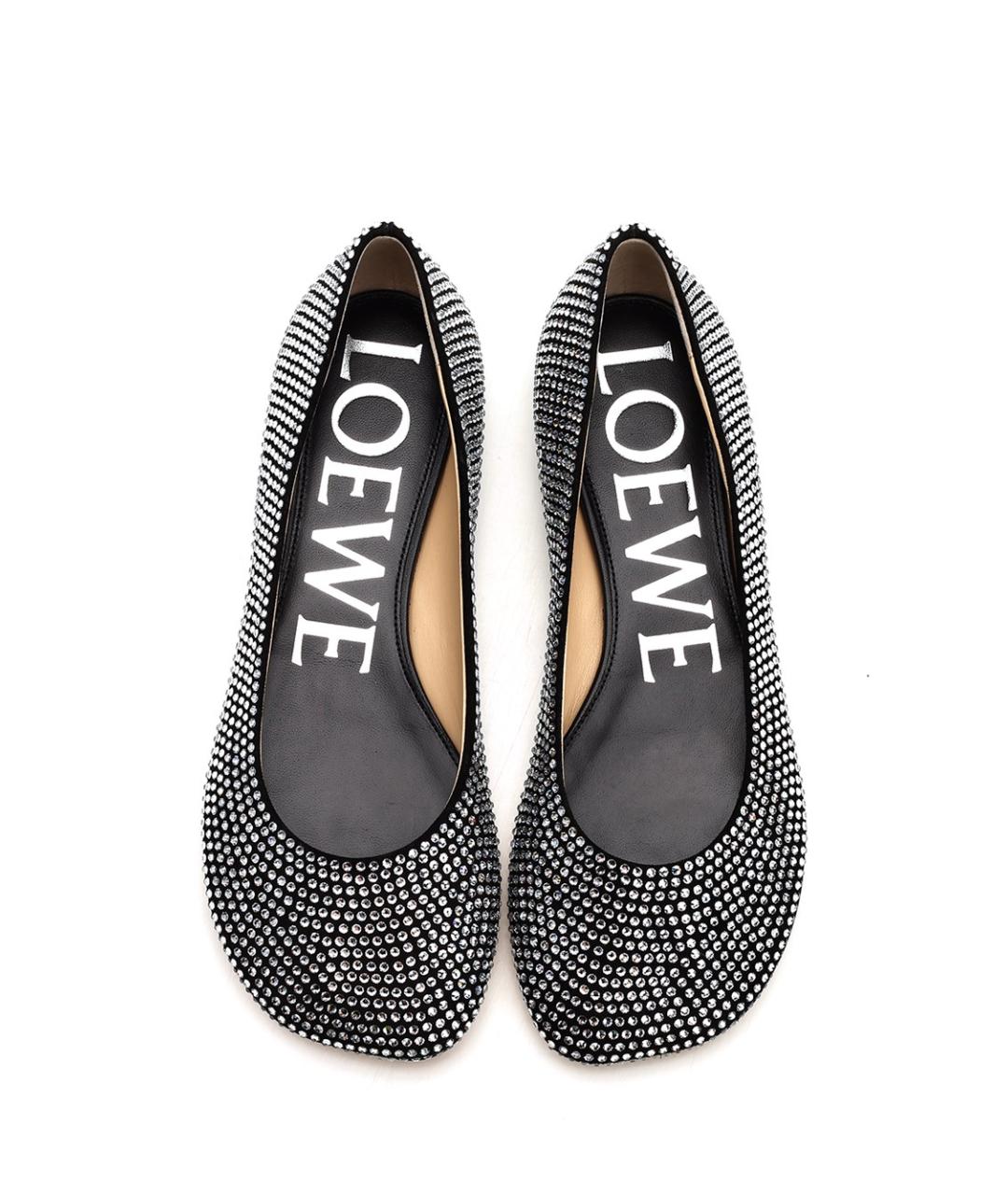 LOEWE Черные замшевые балетки, фото 2