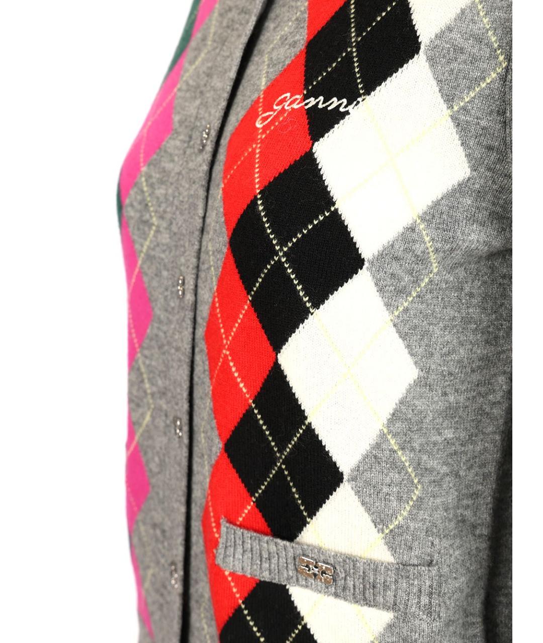 GANNI Мульти шерстяной кардиган, фото 4