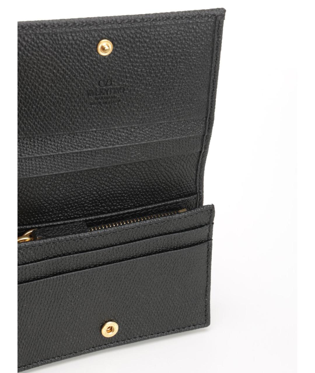 VALENTINO Черный кожаный кошелек, фото 4