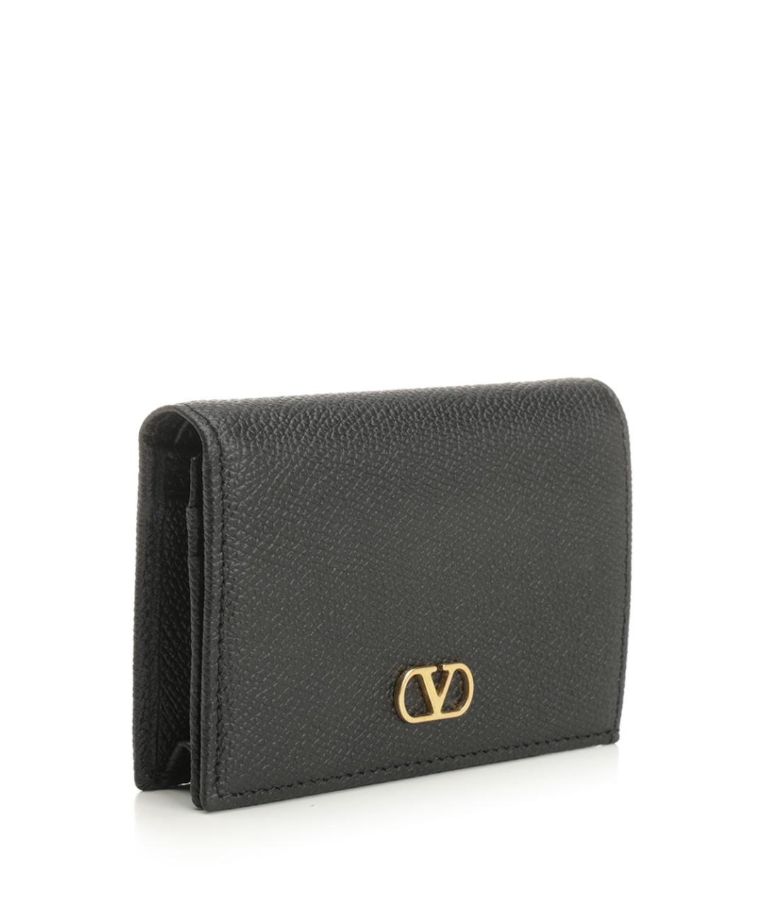 VALENTINO Черный кожаный кошелек, фото 2