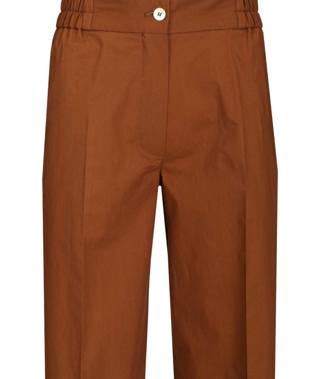 FORTE FORTE Коричневые хлопковые прямые брюки, фото 4