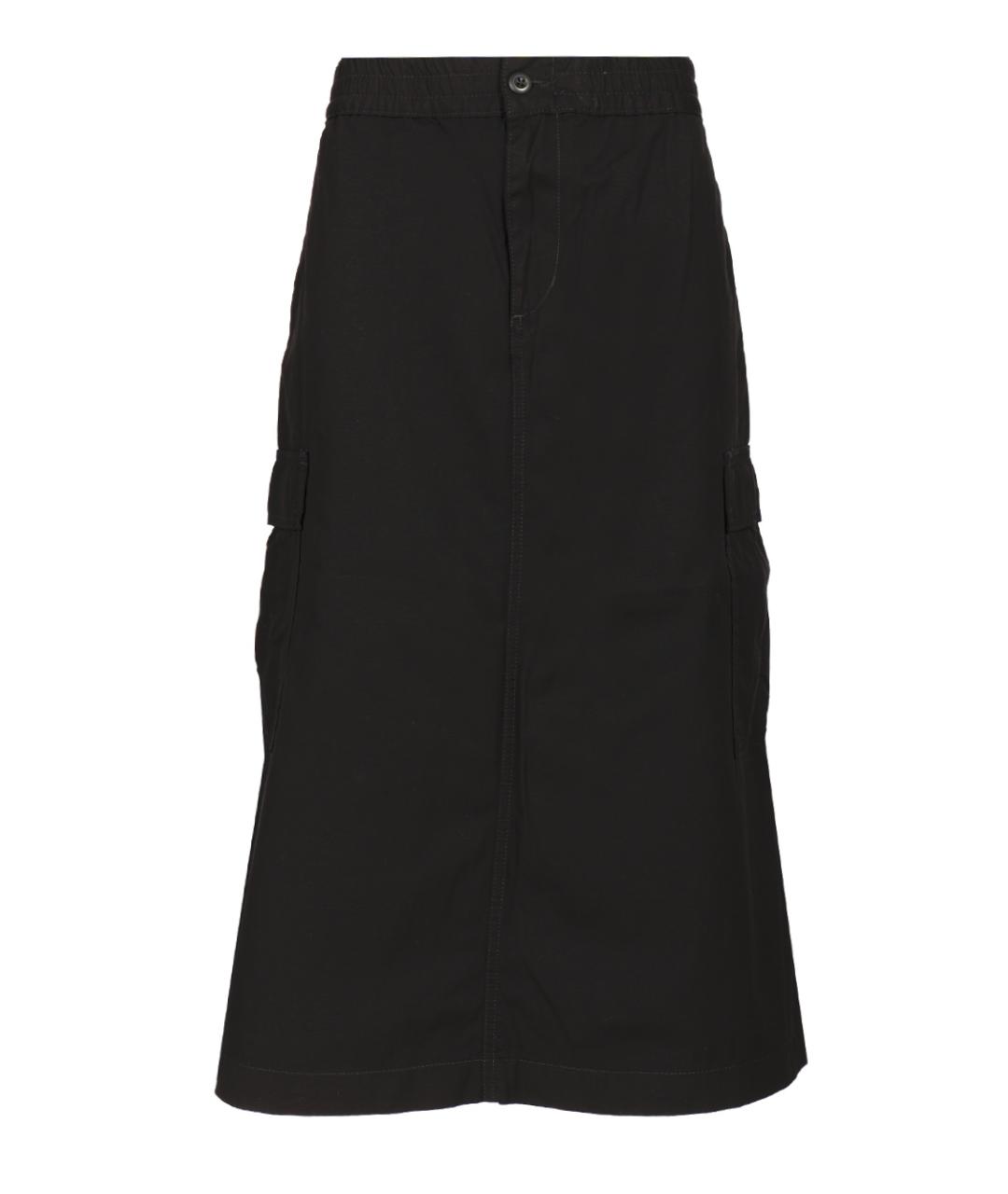 CARHARTT WIP Черная хлопковая юбка миди, фото 1