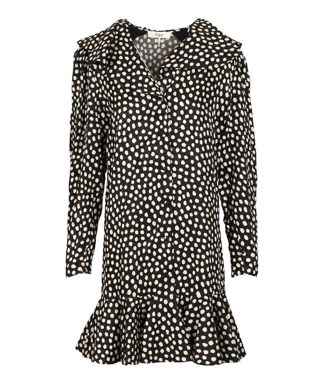 CHLOE Черное шелковое повседневное платье, фото 1