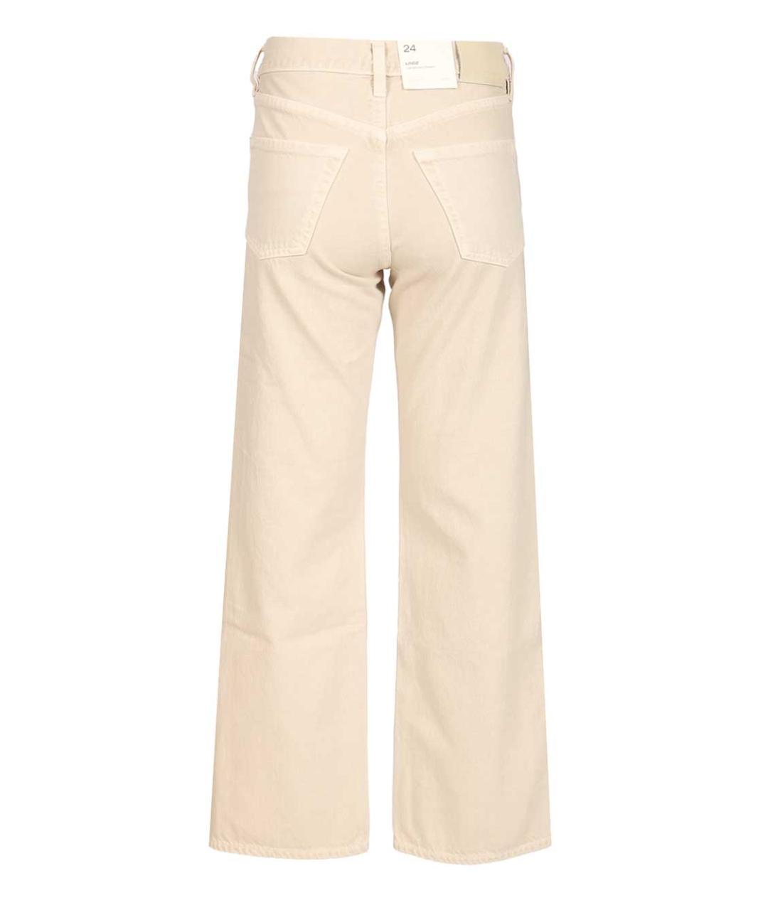 Citizien Of Humanity Бежевые хлопковые прямые джинсы, фото 2