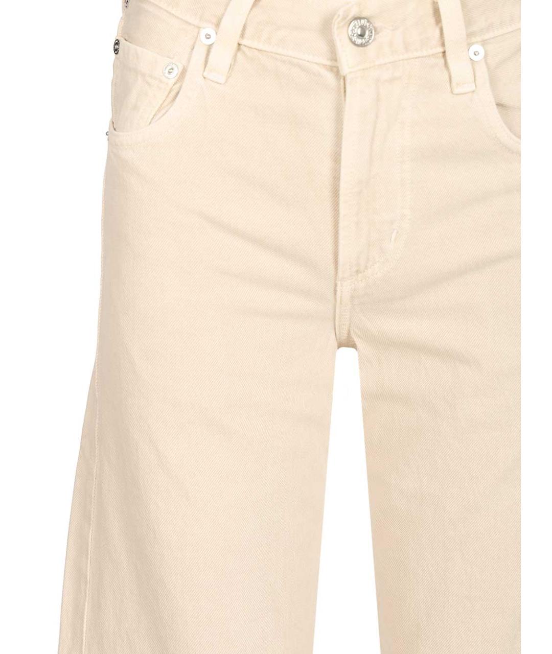 Citizien Of Humanity Бежевые хлопковые прямые джинсы, фото 4