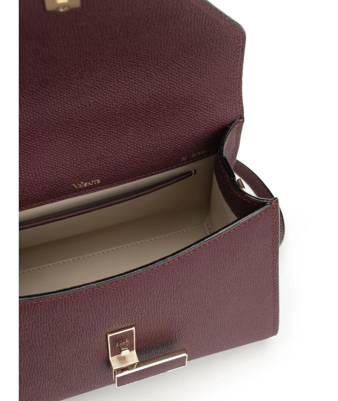 VALEXTRA Бордовая кожаная сумка через плечо, фото 4