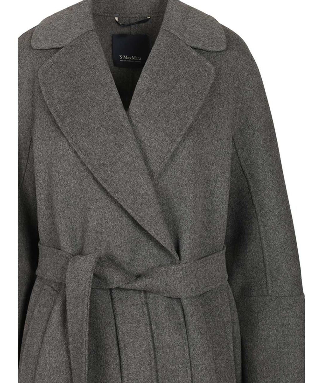 'S MAX MARA Серое шерстяное пальто, фото 4