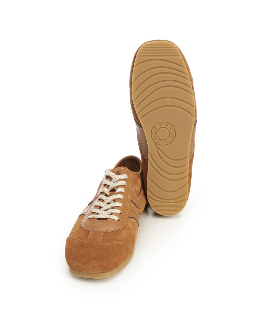 DRIES VAN NOTEN Бежевые замшевые кроссовки, фото 5