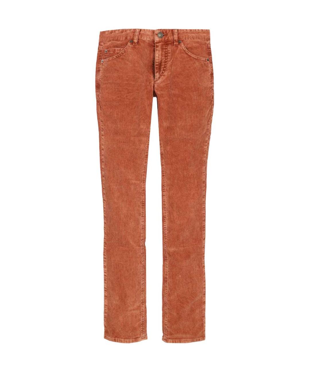 ISABEL MARANT ETOILE Коричневые хлопко-эластановые прямые брюки, фото 1