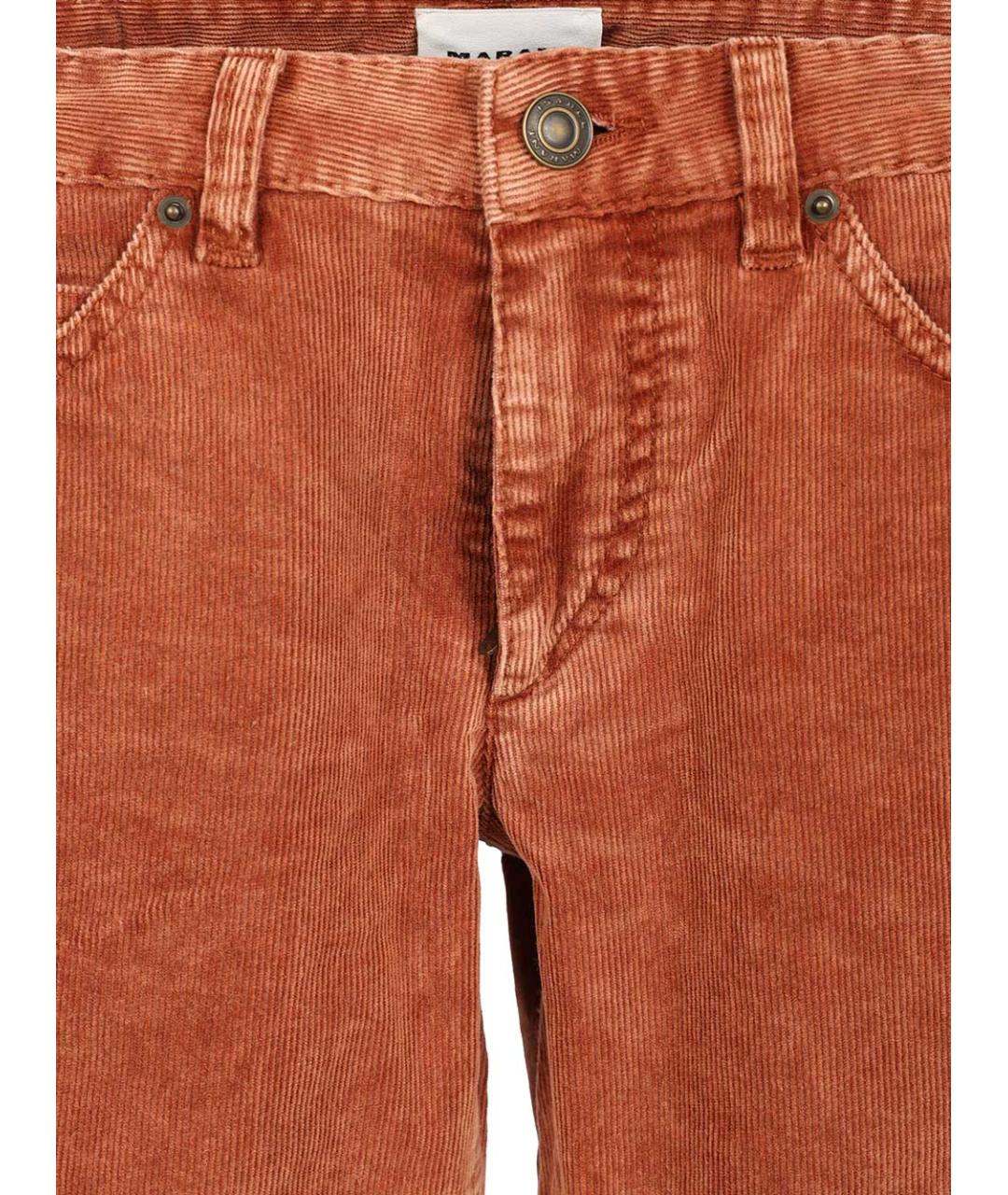 ISABEL MARANT ETOILE Коричневые хлопко-эластановые прямые брюки, фото 3