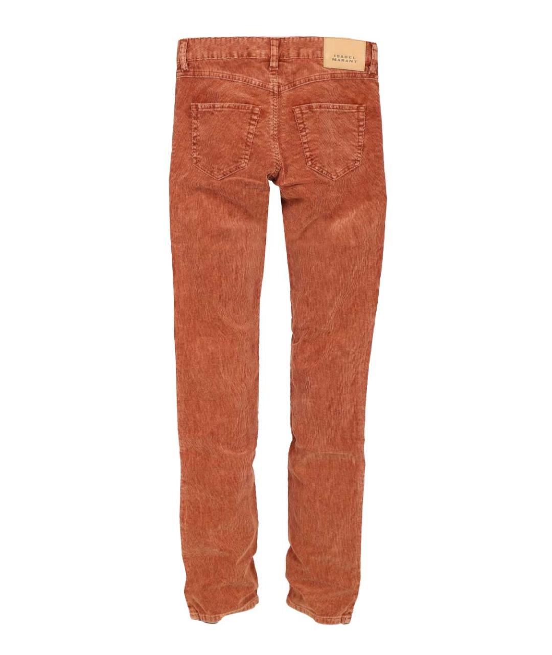 ISABEL MARANT ETOILE Коричневые хлопко-эластановые прямые брюки, фото 2