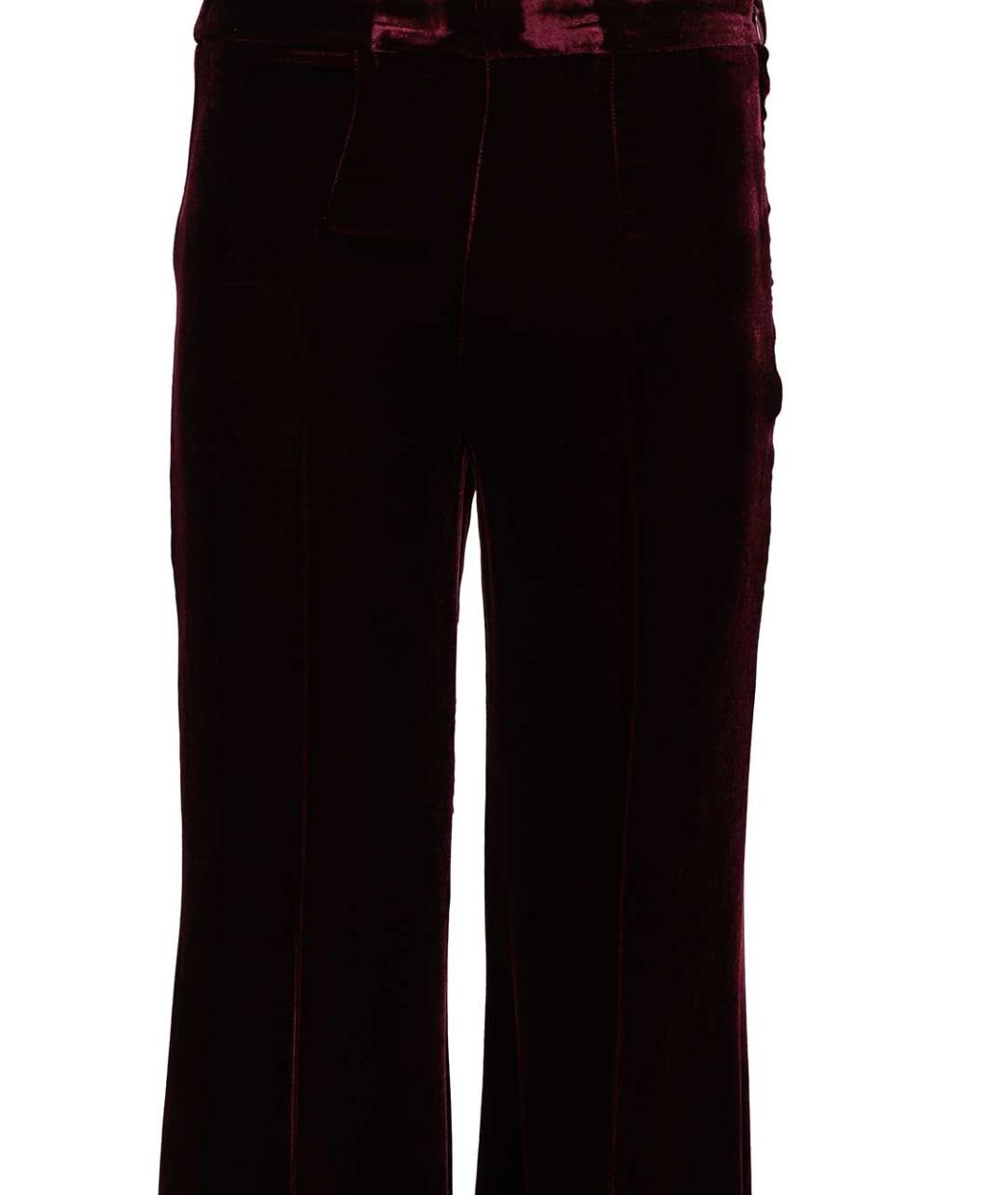 FORTE FORTE Бордовые вискозные прямые брюки, фото 3