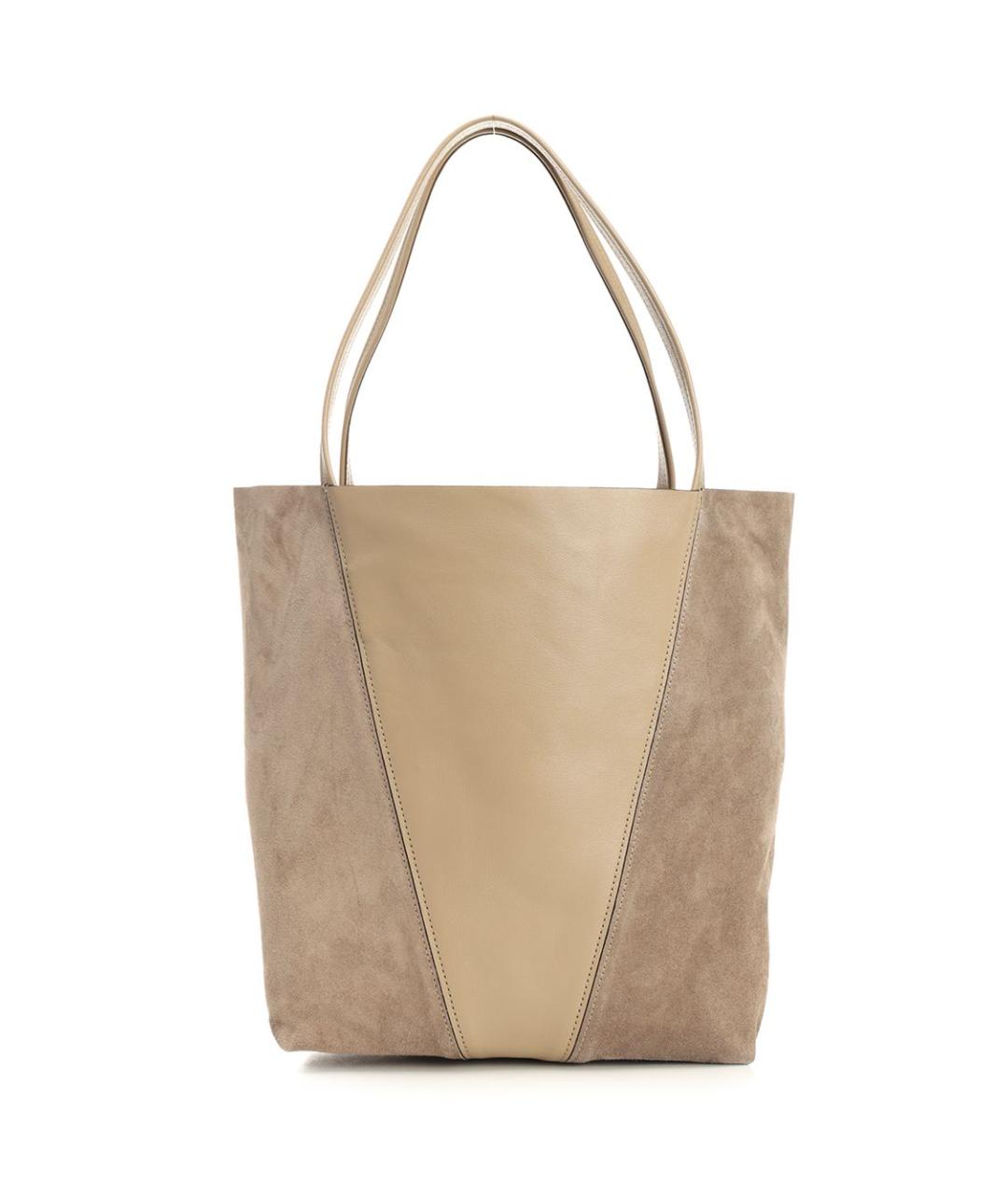 CHLOE Бежевая замшевая сумка тоут, фото 3